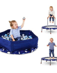 3 in 1 Trampólín og Boltaland - Blátt - miniplay.is