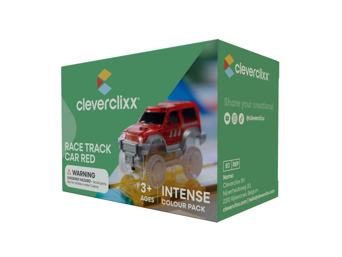 Cleverclixx Bíll fyrir bílabraut - rauður – askja