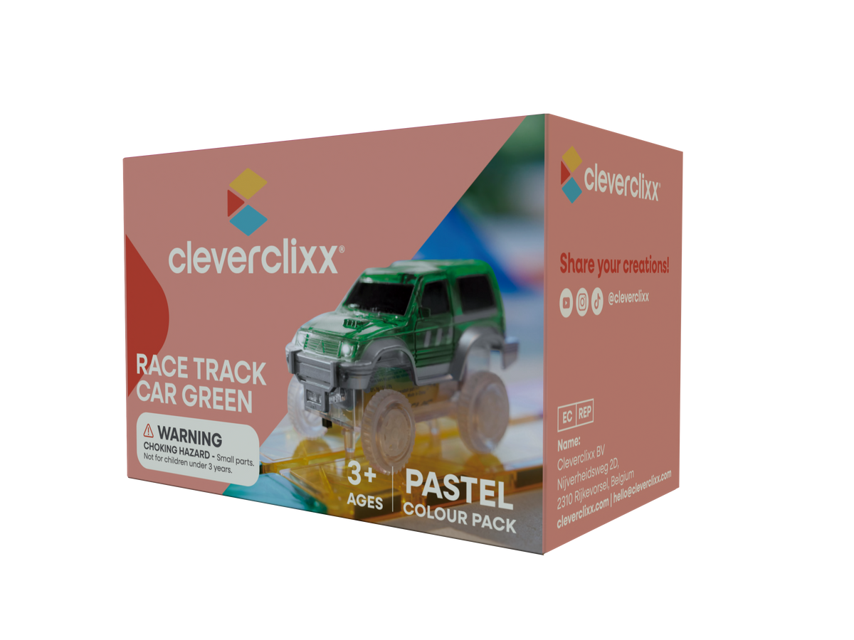 Cleverclixx Bíll fyrir bílabraut - Pastel Green – askja