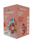 Cleverclixx Glimmerflísar Transparent/Pink - 16 hlutar – askja