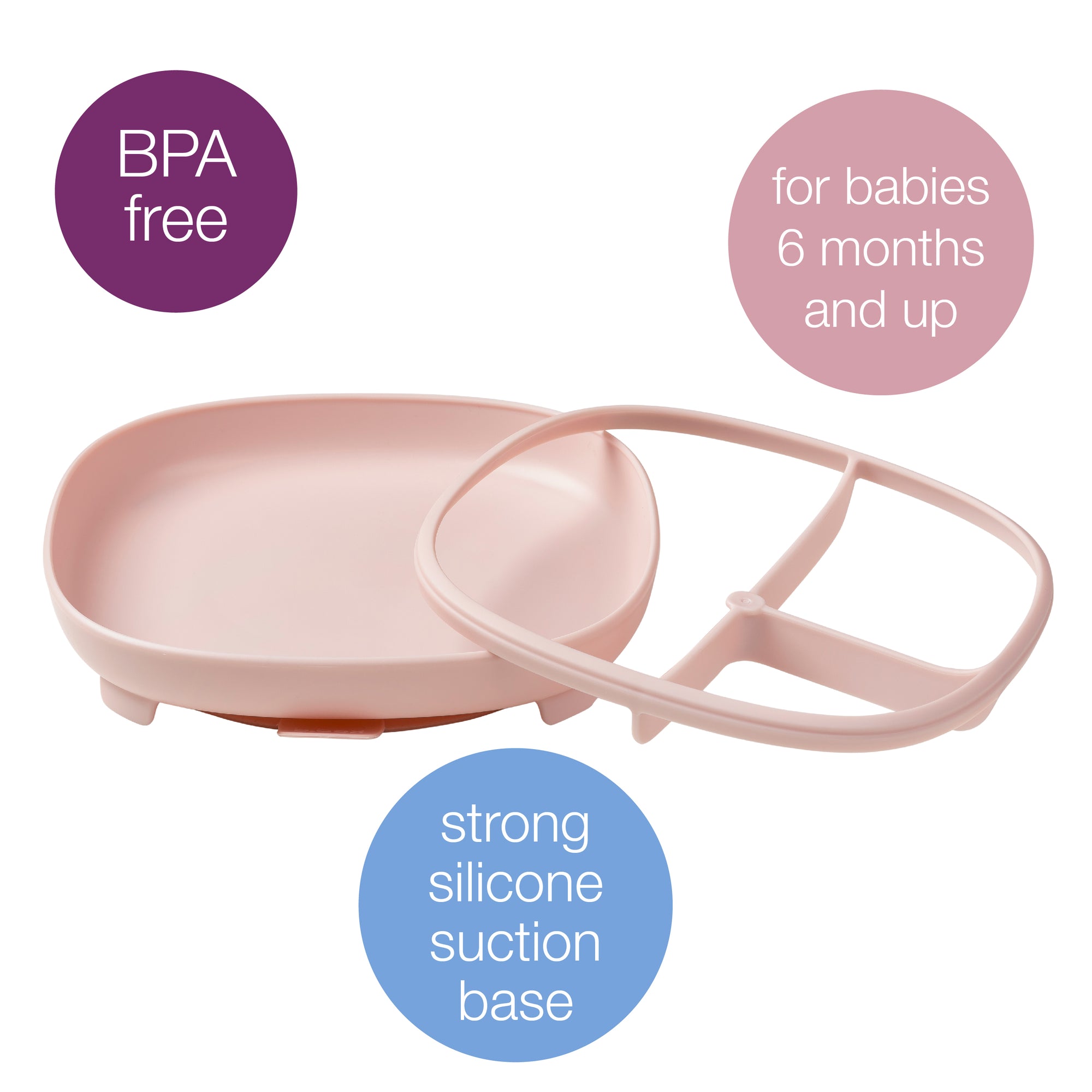 2in1 Diskur með sogskál - Blush