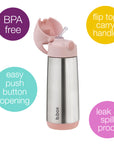 500ml Drykkjarbrúsi úr stáli - Blush Crush