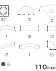 Cleverclixx Kúlubraut Clever Pack Pastel - 110 hlutar