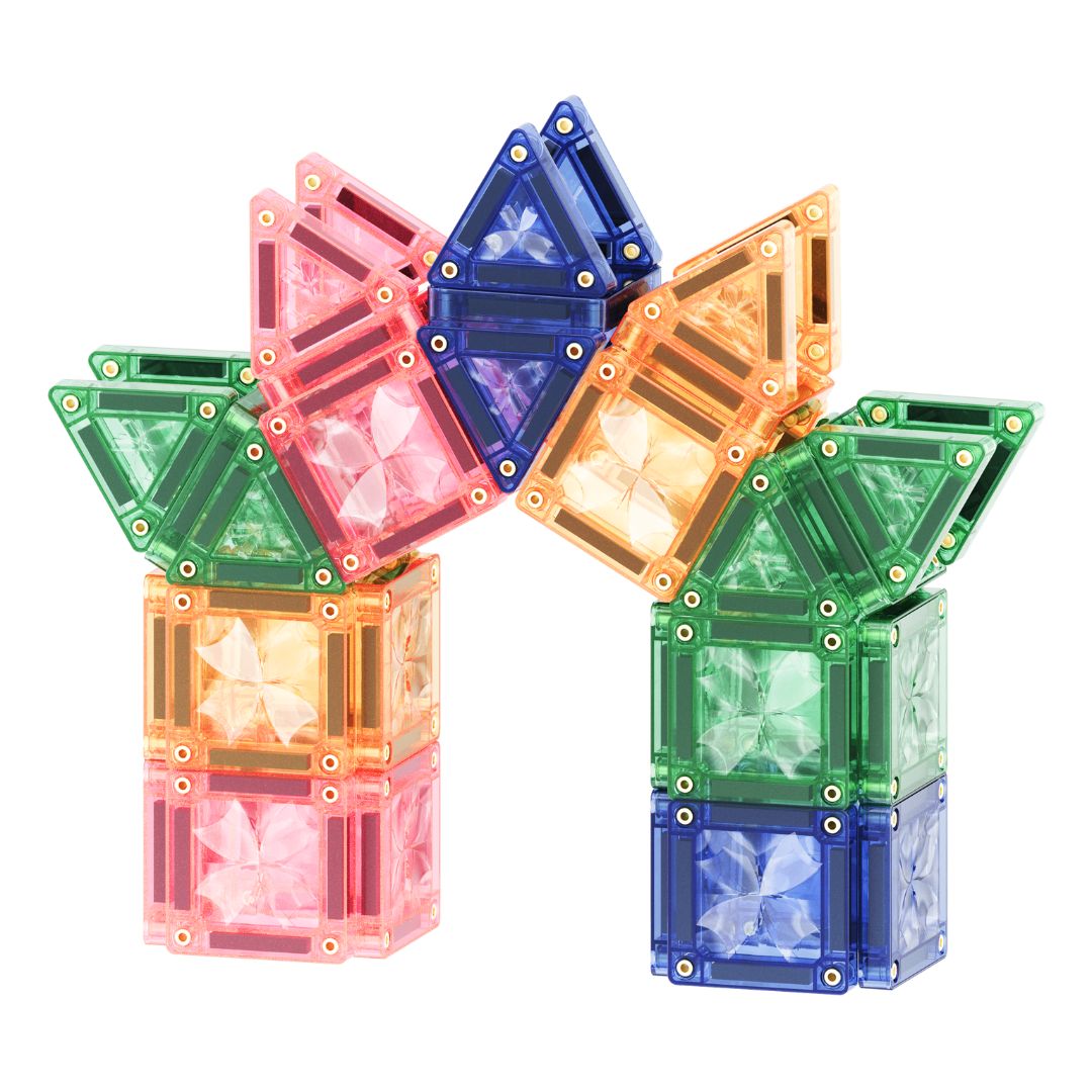 Cleverclixx Mini segulflísar Pastel - 28 hlutar