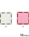 Cleverclixx Glimmerflísar Transparent/Pink - 16 hlutar