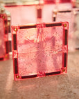 Cleverclixx Glimmerflísar Transparent/Pink - 16 hlutar