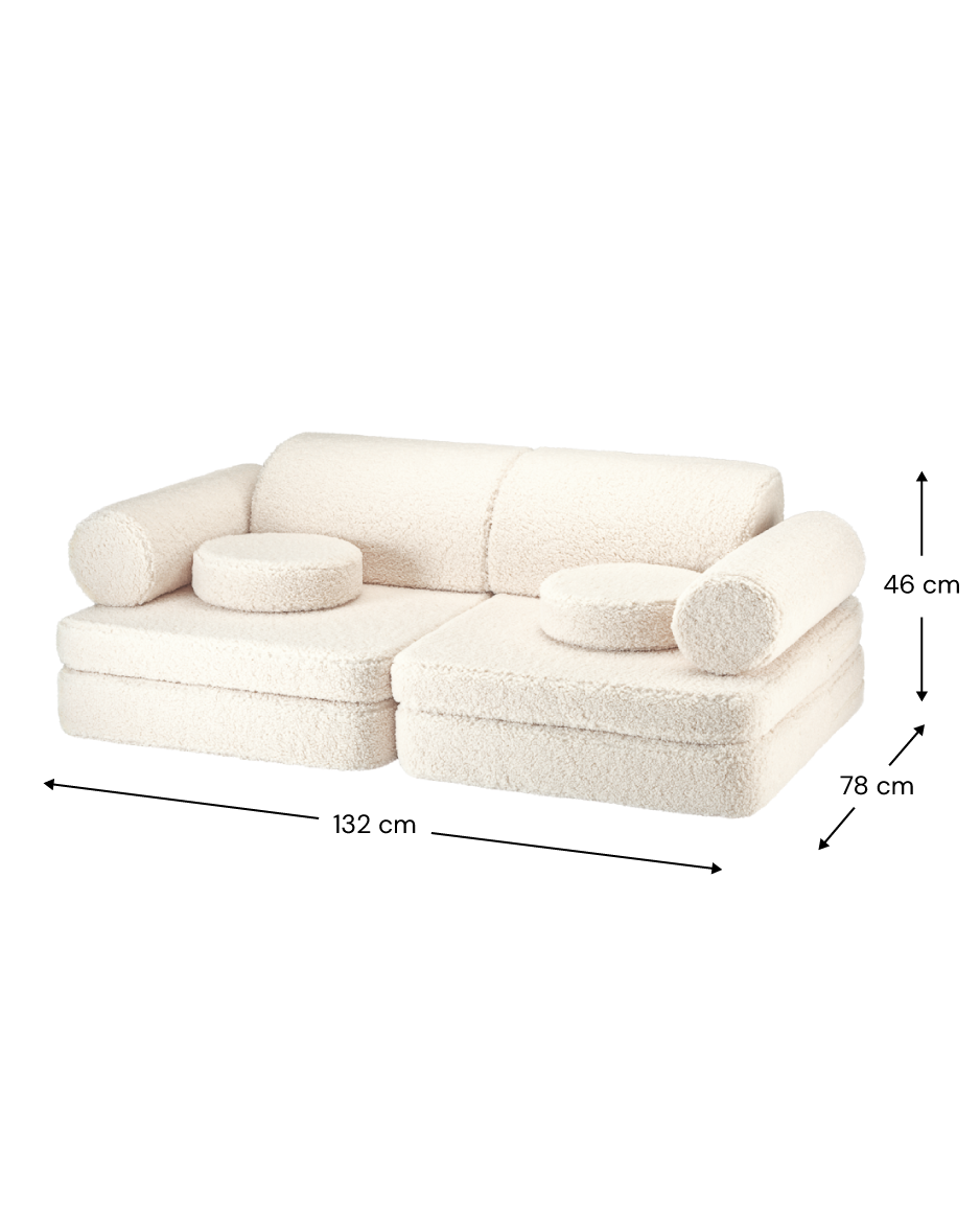 FORSALA - Settee Leiksófi - Cream White - miniplay.is