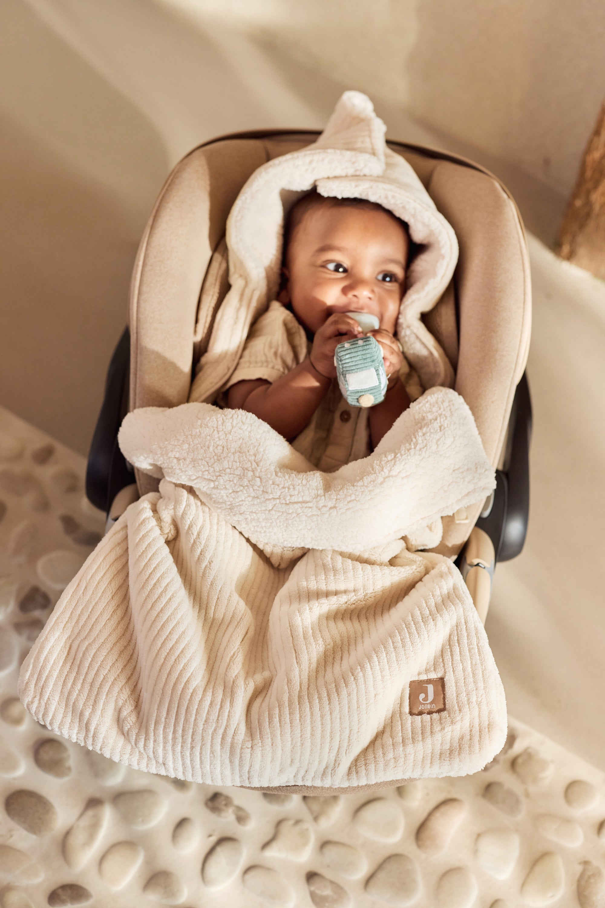 Bílstólapoki Cloudy Rib - Oatmeal - miniplay.is