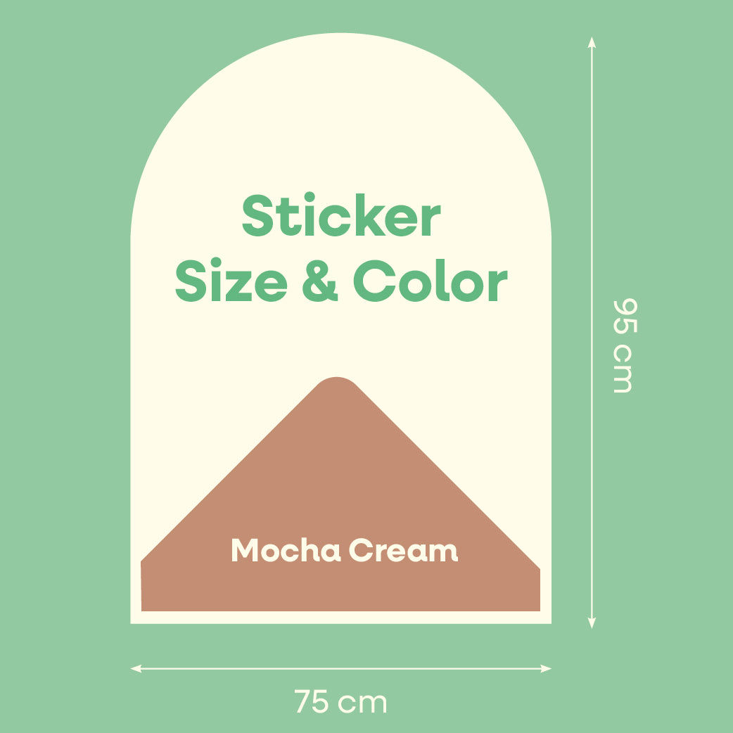 Cleverclixx Segulvegglímmiði 95 × 75 cm - Mocha Cream, stærð og litur