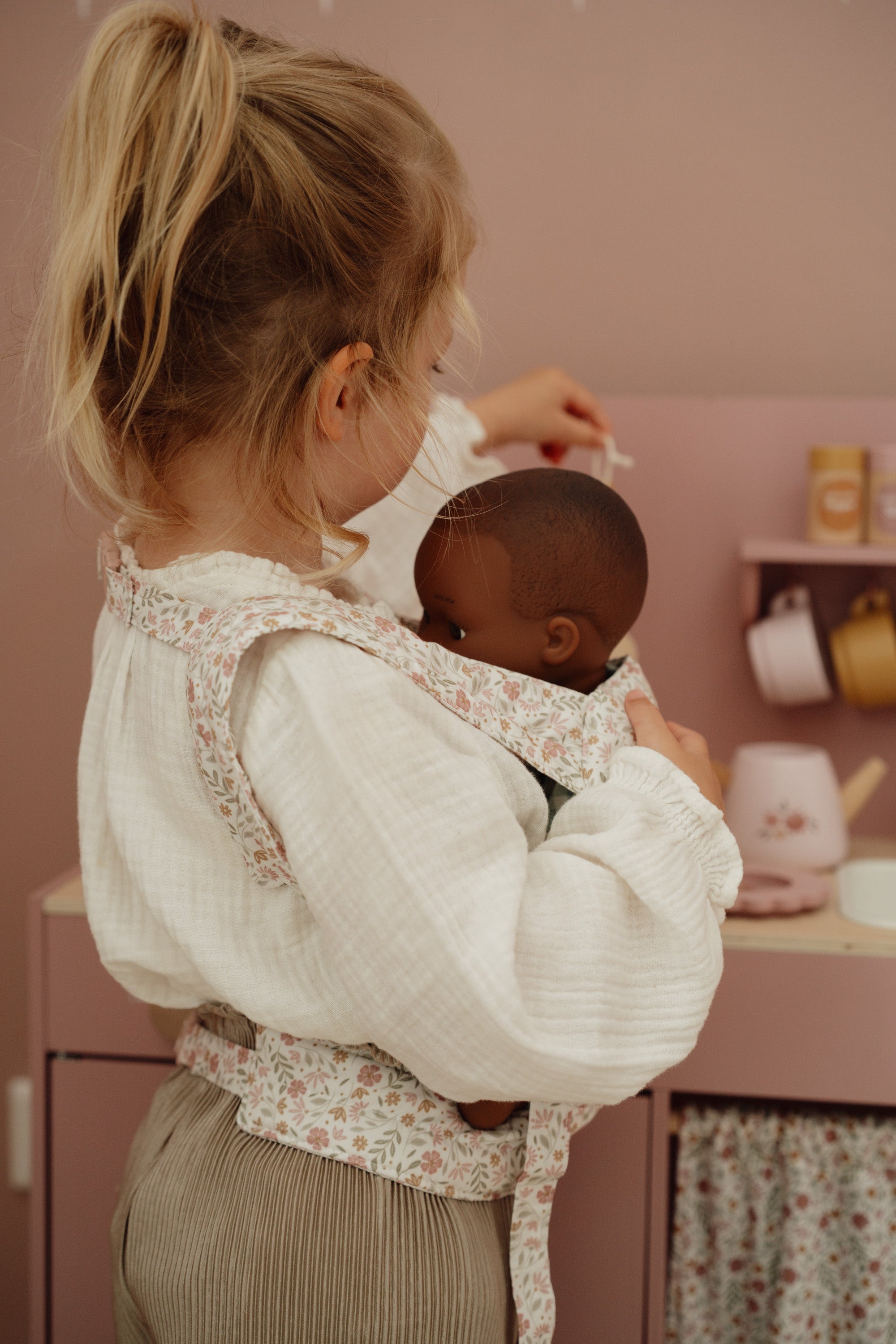 Dúkku burðarpoki - soft flower - miniplay.is