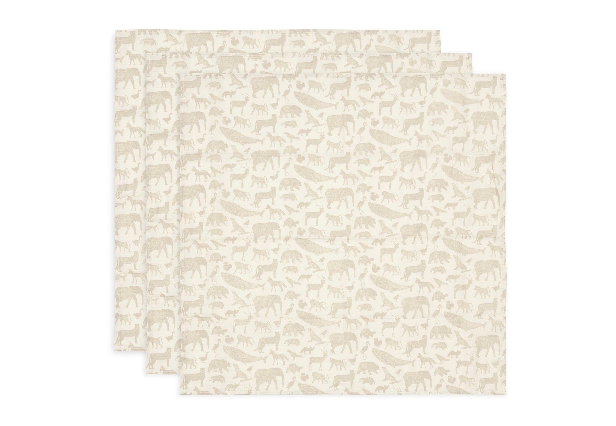 Taubleyjur 70x70 Animals - Nougat (3pack) - miniplay.is