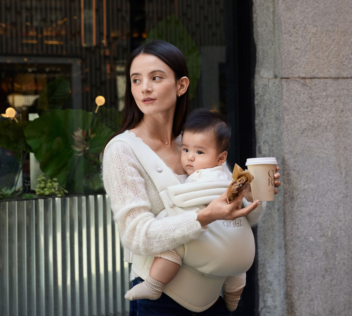 Anex Whiz-hug baby carrier in Cloud