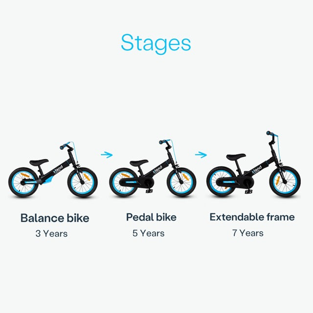 3-in-1 Xtend Balance to Pedal Bike - Blátt - miniplay.is