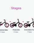 3-in-1 Xtend Balance to Pedal Bike - Bleikt - miniplay.is